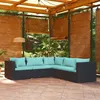 Image de Resine tressee Vidaxl salon de jardin modulable 5 personnes bleu 5 pieces