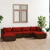 Image de Salon de jardin modulable Vidaxl resine tressee rouge 6 pieces 70 x 70 x 60.5 6 personnes