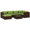 Image de Salon de jardin Vidaxl resine tressee vert 7 pieces x 70 x 60.5 6 personnes