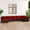 Image de Salon de jardin modulable Vidaxl resine tressee rouge 7 pieces x 70 x 60.5 7 personnes