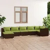 Image de Salon de jardin modulable Vidaxl resine tressee vert 7 pieces x 70 x 60.5 7 personnes