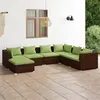 Image de vidaXL 7-delige Loungeset met kussens poly rattan bruin3101836