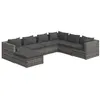 Image de Salon de jardin Vidaxl resine tressee gris 7 pieces x 70 x 60.5 7 personnes