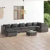 Image de Salon de jardin Vidaxl resine tressee gris 8 pieces x 70 x 60.5 7 personnes
