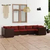 Image de vidaXL 7-delige Loungeset met kussens poly rattan bruin3101955