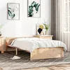 Image de vidaXL Cadre de Lit Sommier à Lattes Lit Adulte Cadre à Lattes sur Pied Lit Simple Meuble de Chambre à Coucher Bois Massif 90x190 cm