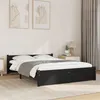 Image de Cadre de lit sans matelas noir bois massif 140x190 cm