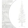 Image de vidaXL Demi Sapin de Noël Artificiel Mince avec Support Arbre de Noël Décoration de Vacances Ornement de Fête Salon Intérieur Blanc 120 cm