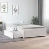 Image de vidaXL Cadre de Lit avec Tiroirs Lit Simple Adulte Sommier à Lattes Cadre à Lattes sur Pied Chambre à Coucher Maison Intérieur Blanc 90x190 cm
