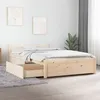Image de vidaXL Cadre de Lit avec Tiroirs Lit Simple Adulte Sommier à Lattes Cadre à Lattes sur Pied Chambre à Coucher Maison Intérieur 90x200 cm