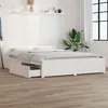 Image de Cadre de lit sans matelas avec tiroirs blanc 140x190 cm