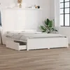 Image de Cadre de lit sans matelas avec tiroirs blanc 120x200 cm