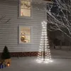 Image de vidaXL Arbre de Noël Cône Ornement de Fête Décoration de Vacances Sapin de Noël de Jardin Extérieur Arrière-cour 108 LED Blanc Froid 70x180 cm