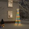 Image de vidaXL Kegelkerstboom 108 LED's 70x180 cm meerkleurig343489