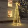 Image de vidaXL Arbre de Noël Cône Ornement de Fête Décoration de Vacances Sapin de Noël de Jardin Extérieur Arrière-cour 310 LED Blanc Chaud 100x300 cm 343490