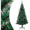 Image de vidaXL Sapin de Noël Artificiel Pointes Iridescentes Décoration de Noël Ornement de Vacances Décoration de Fête Salle de Séjour Vert 210 cm PVC