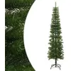 Image de vidaXL Sapin de Noël Artificiel Mince avec Support Décoration de Noël Ornement de Vacances Décoration de Fête Salle de Séjour 240 cm PE