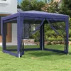 Image de vidaXL Partytent met 4 mesh zijwanden 3x3 m HDPE blauw319227