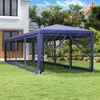 Image de vidaXL Partytent met 10 mesh zijwanden 3x12 m HDPE blauw319247