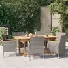 Image de vidaXL 7-delige Tuinset met kussens grijs3103585