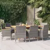 Image de vidaXL 9-delige Tuinset met kussens grijs3103587