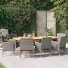 Image de vidaXL 9-delige Tuinset met kussens grijs3103589