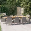 Image de vidaXL 11-delige Tuinset met kussens grijs3103593