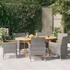 Image de vidaXL 7-delige Tuinset met kussens grijs3103597