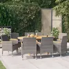 Image de vidaXL 9-delige Tuinset met kussens grijs3103599
