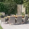 Image de vidaXL 9-delige Tuinset met kussens grijs3103601