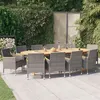 Image de vidaXL 11-delige Tuinset met kussens grijs3103605