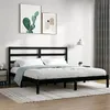 Image de vidaXL Bedframe massief grenenhout zwart 200x200 cm3104957