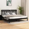 Image de vidaXL Bedframe massief hout zwart 200x200 cm3105274