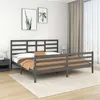 Image de vidaXL Bedframe massief hout grijs 200x200 cm3105882