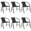 Image de Lot de 6 chaise vidaxl H. 74 cm empilable non pliable exterieur en rotin gris