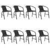 Image de Lot de 8 chaise vidaxl H. 74 cm empilable non pliable exterieur en rotin gris