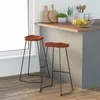 Image de Tabourets de bar Gavin lot de 2 50x40x78cm bois massif manguier