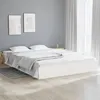 Image de Cadre de lit sans matelas blanc bois massif 160x200 cm