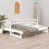 Image de vidaXL Slaapbank uitschuifbaar massief grenenhout wit 2x(90x200) cm820223