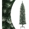 Image de vidaXL Sapin de Noël Artificiel Mince avec Support Arbre de Noël Décoration de Vacances Ornement de Noël Décoration de Fête Salon Intérieur 150 cm PVC