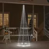 Image de vidaXL Sapin de Noël sur Mât de Drapeau Ornement de Fête Décoration de Vacances Arbre de Noël de Jardin Extérieur 310 LED Blanc Froid 300 cm