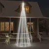 Image de vidaXL Sapin de Noël sur Mât de Drapeau Ornement de Fête Décoration de Vacances Arbre de Noël de Jardin Extérieur 732 LED 343527