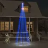 Image de vidaXL Sapin de Noël sur Mât de Drapeau Ornement de Fête Décoration de Vacances Arbre de Noël de Jardin Extérieur 732 LED Bleues 500 cm