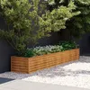 Image de vidaXL Lit surélevé de jardin 291x50x36 cm acier corten 151977