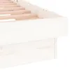 Image de Cadre de lit à LED sans matelas blanc 90x200 cm bois massif