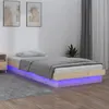 Image de Cadre de lit à LED sans matelas bois massif