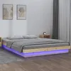 Image de Cadre de lit à LED sans matelas bois massif