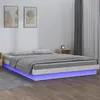 Image de vidaXL Bedframe LED massief hout wit 135x190 cm820013