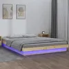 Image de Cadre de lit à LED sans matelas 140x190 cm bois massif
