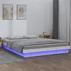 Image de Cadre de lit à LED sans matelas blanc 140x190 cm bois massif